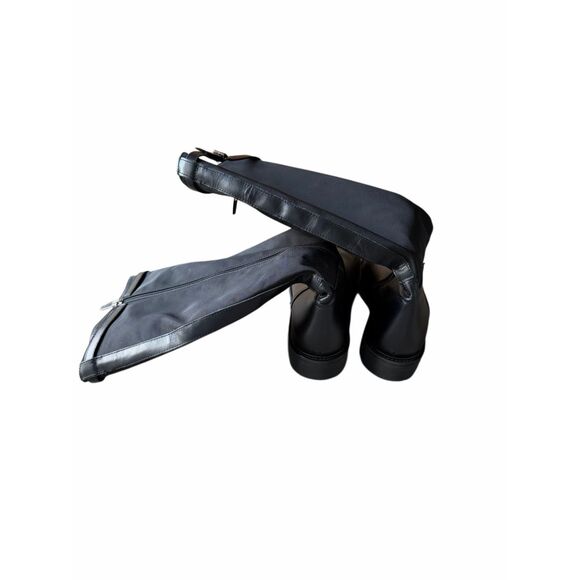 La Canadienne Quintin Leather Nylon Knee High Boots in Black 7.5US Made in Italy - Picture 5 of 8